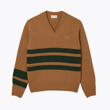 LC Pull en laine rayé à col en V