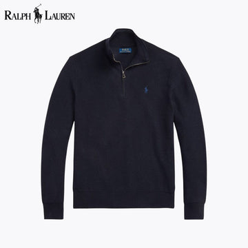 RL Pull en maille de coton à quart de zip